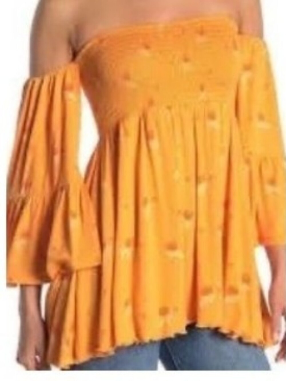 Off the shoulders Flare SleevesRayon Stretch